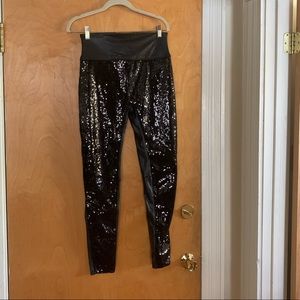 Spanx sequined front leggings